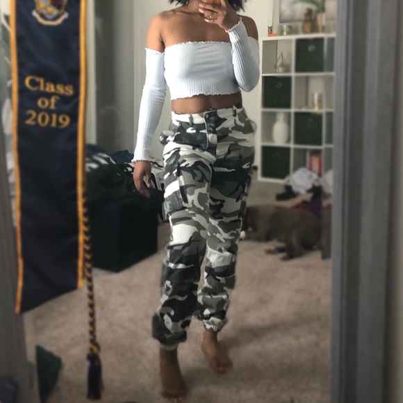 Missguided Pants - Missguided camo cargo pants